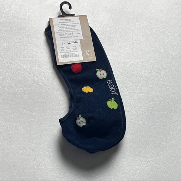 J.Crew Women's Fall Theme Apple No Show Socks One Size NWT - Picture 4 of 6